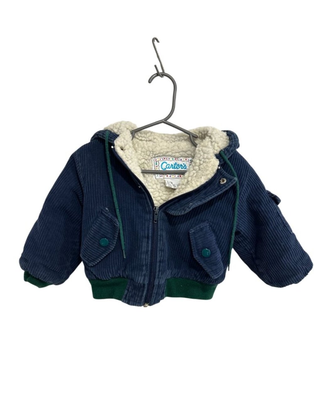 Vintage Carters 24M Sherpa Lined Corduroy Hooded Jacket Grandmacore Winter